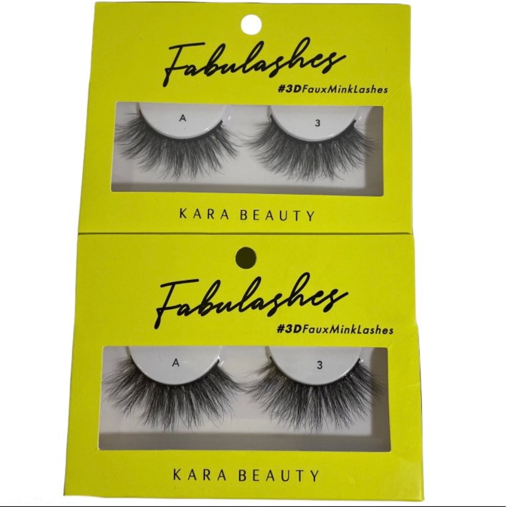 Fake Eyelashes Kara Beauty Fabulashes 3D Faux Mink Eye Lashes Two Pair